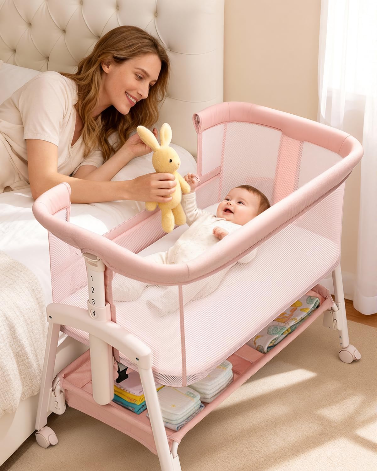Bassinet Bedside Sleeper - Lit bébé 3 en 1, berceau