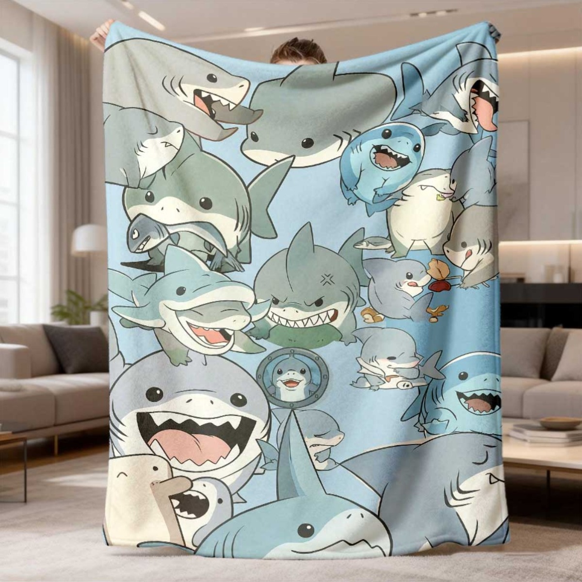 Baby Nursery Ocean - Grande couverture polaire en molleton pour