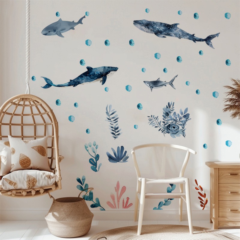 Baby Nursery Ocean - Autocollants muraux d'animaux sous-marins, vie marine