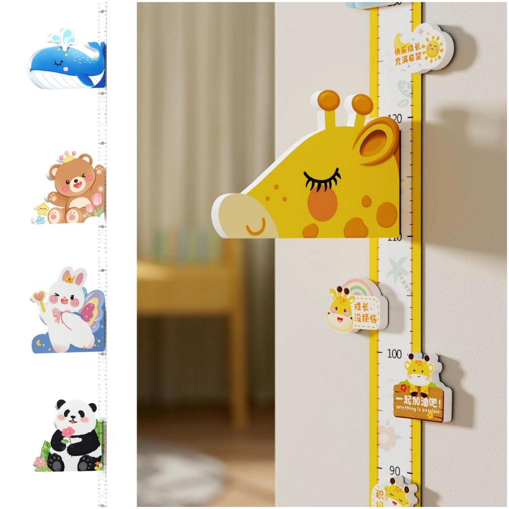 Growth Chart Ruler - Autocollants muraux 3D multicolores amovibles pour