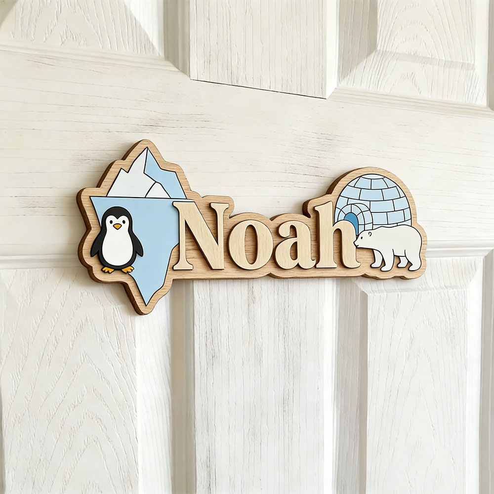 Baby Nursery Pictures - Panneau personnalisé en bois avec nom,