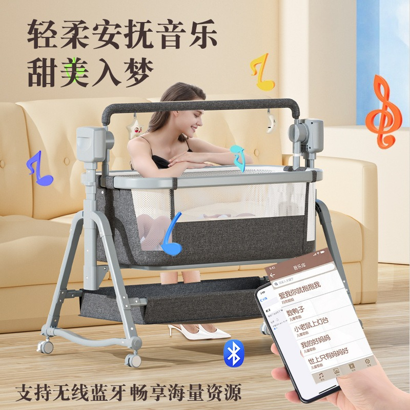 Bassinet Bedside Sleeper - Berceau électrique multifonctionnel pour bébé, berceau