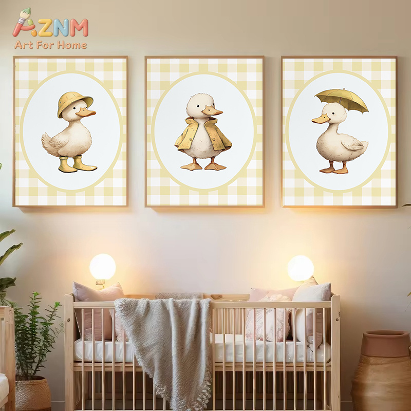 Baby Nursery Yellow - AZNM – toile murale en forme