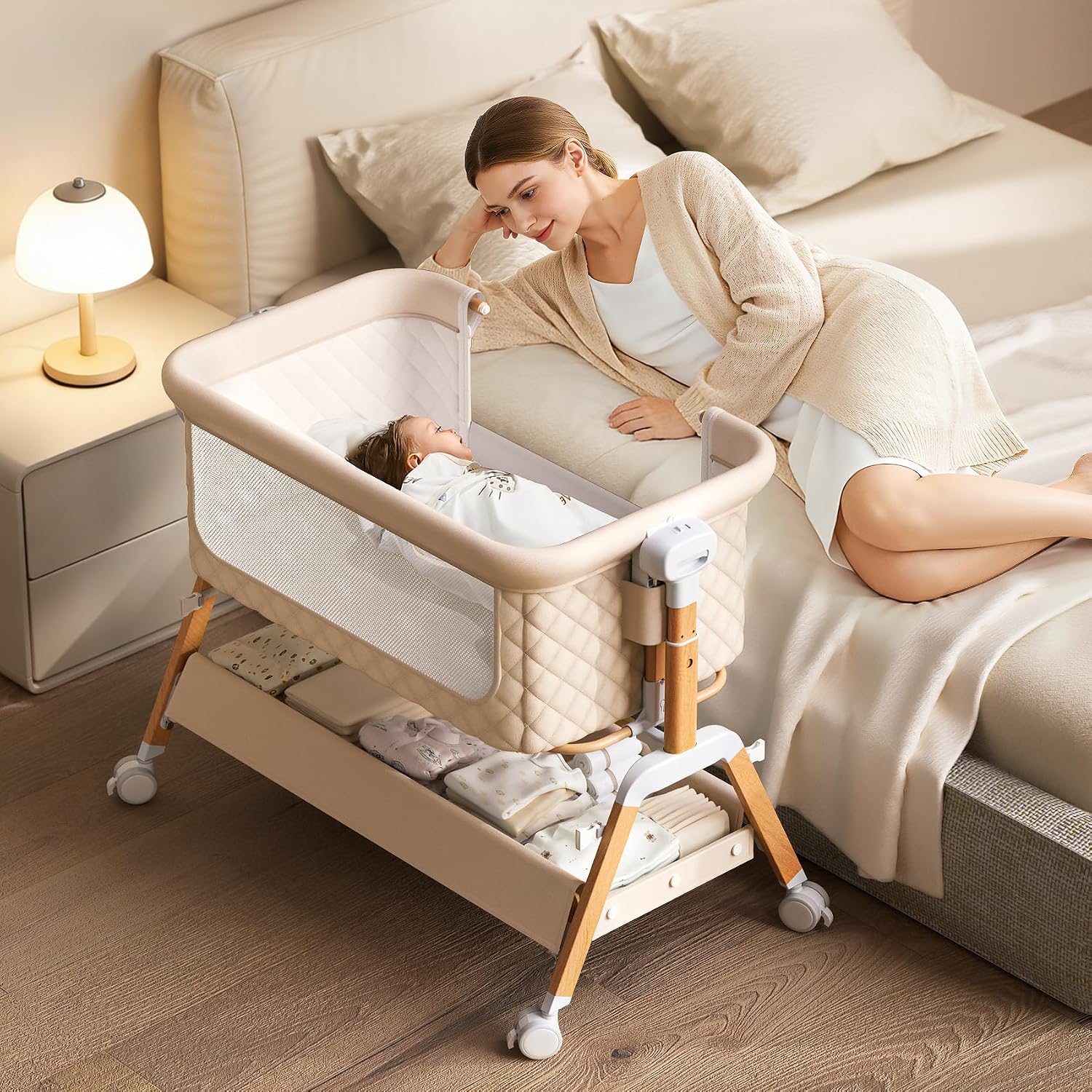 Bassinet Bedside Sleeper - Lit bébé 3 en 1, berceau