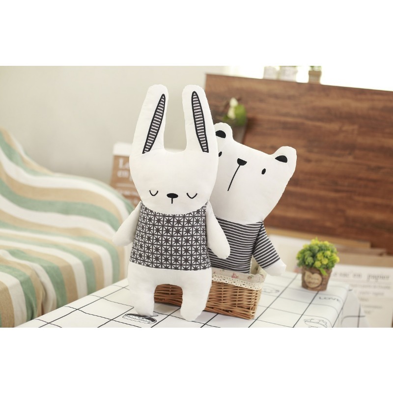 Baby Nursery Dolls - Poupée en coton rembourrée, lapin, ours,