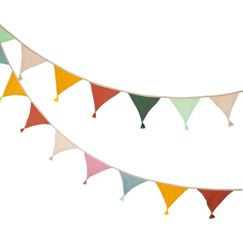 Baby Nursery Bunting - 20 bannières en tissu multicolores pour