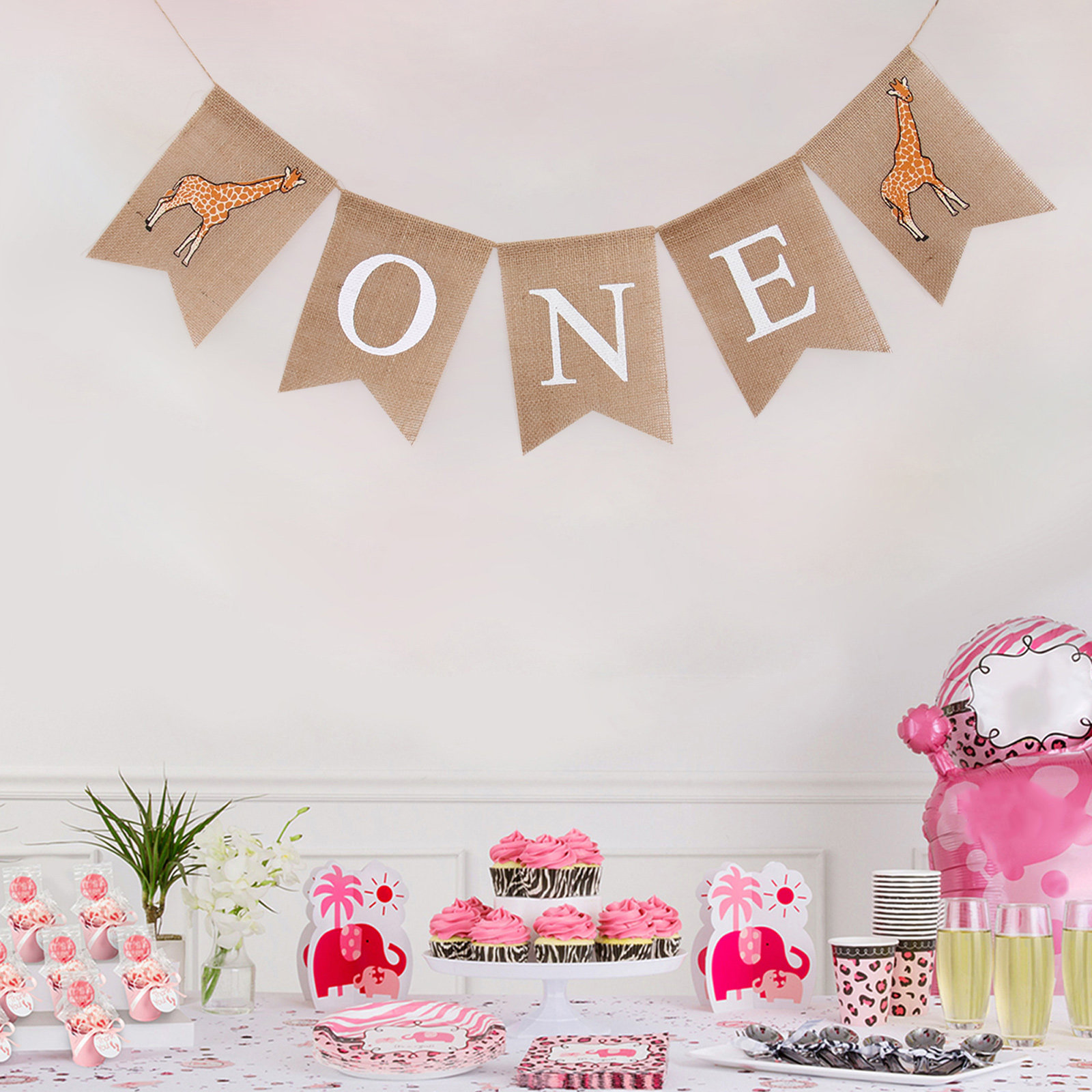 Baby Nursery Bunting - Guirlande en toile de jute à