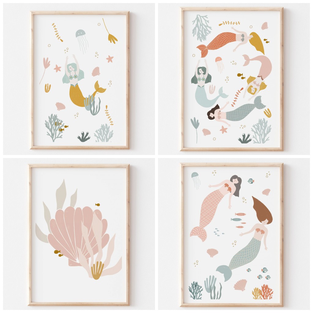 Baby Nursery Ocean - Décoration murale imprimable sur toile thème