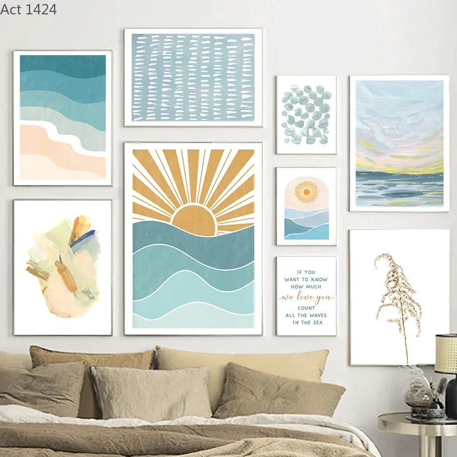 Baby Nursery Ocean - Tableau mural sur toile avec citations