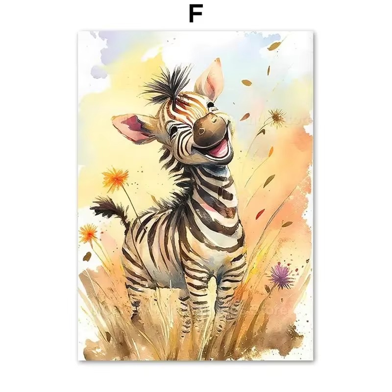 Animals Baby Nursery - Tableau mural en toile pour chambre