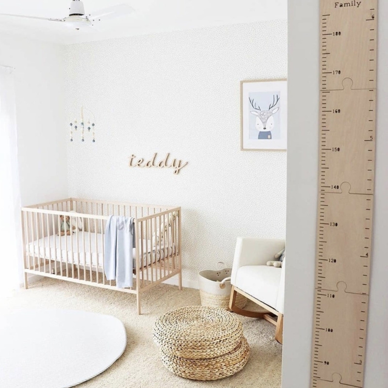 Growth Chart Ruler - Règle tableau croissance en bois nordique
