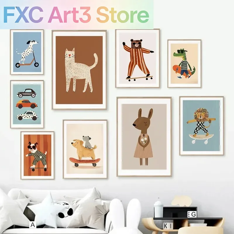 Animals Baby Nursery - 1 pièce, affiche sans cadre sur