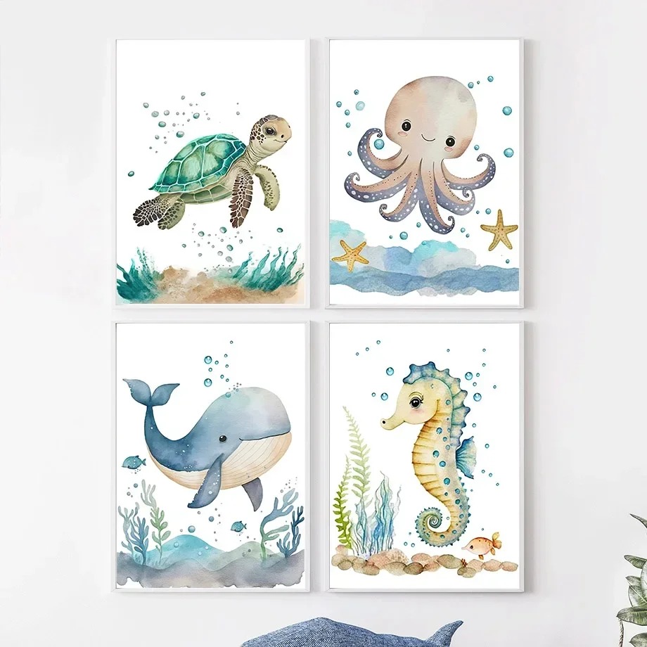 Baby Nursery Ocean - Affiches et impressions murales mignonnes de