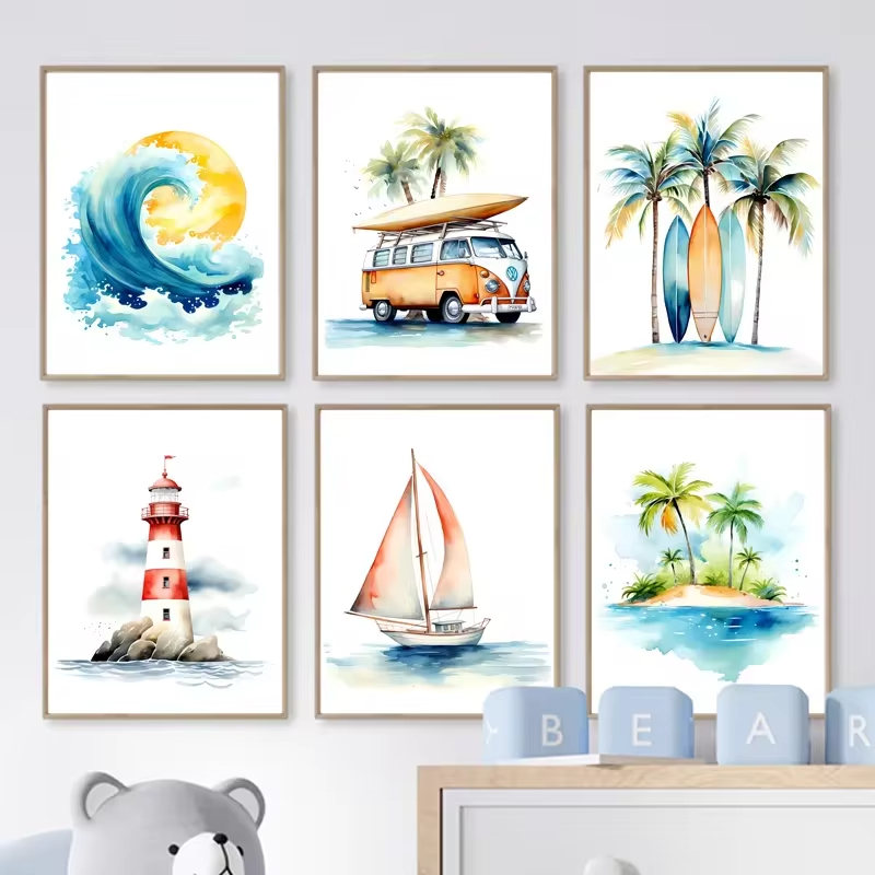 Toile d'Art Mural sur le Thème - Baby Nursery Ocean avis et prix