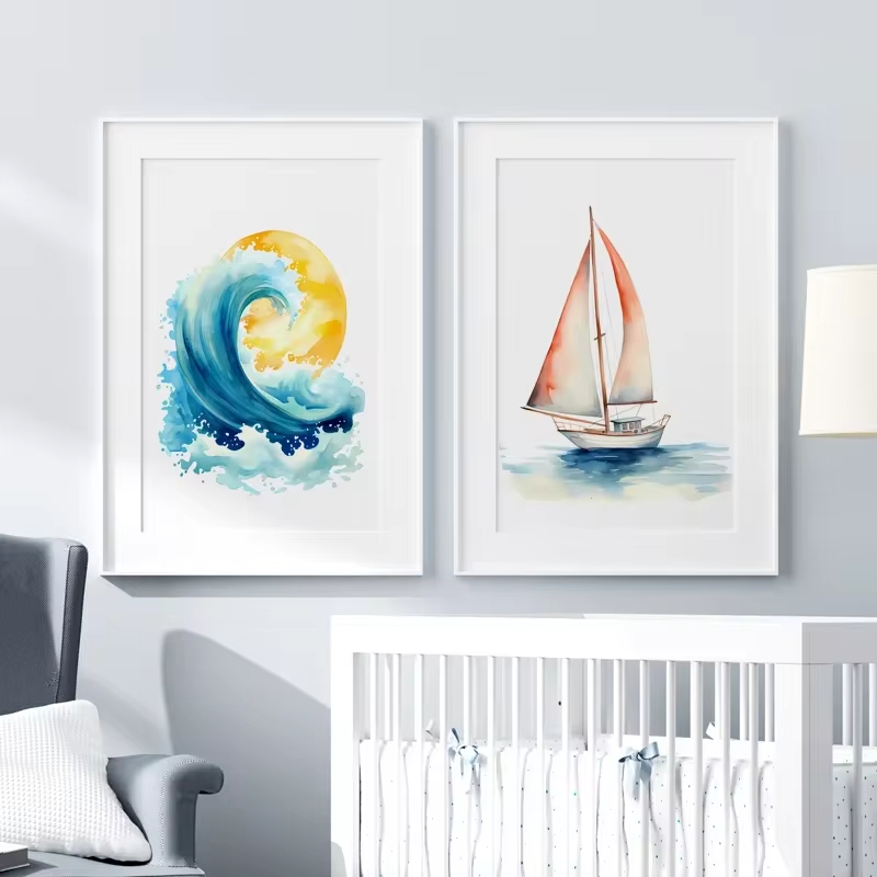Toile d'Art Mural sur le Thème - Baby Nursery Ocean avis et prix
