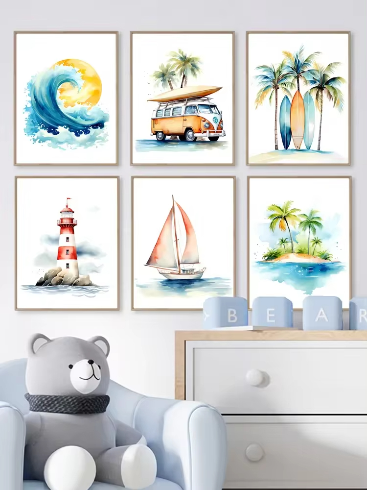 Toile d'Art Mural sur le Thème - Baby Nursery Ocean avis et prix
