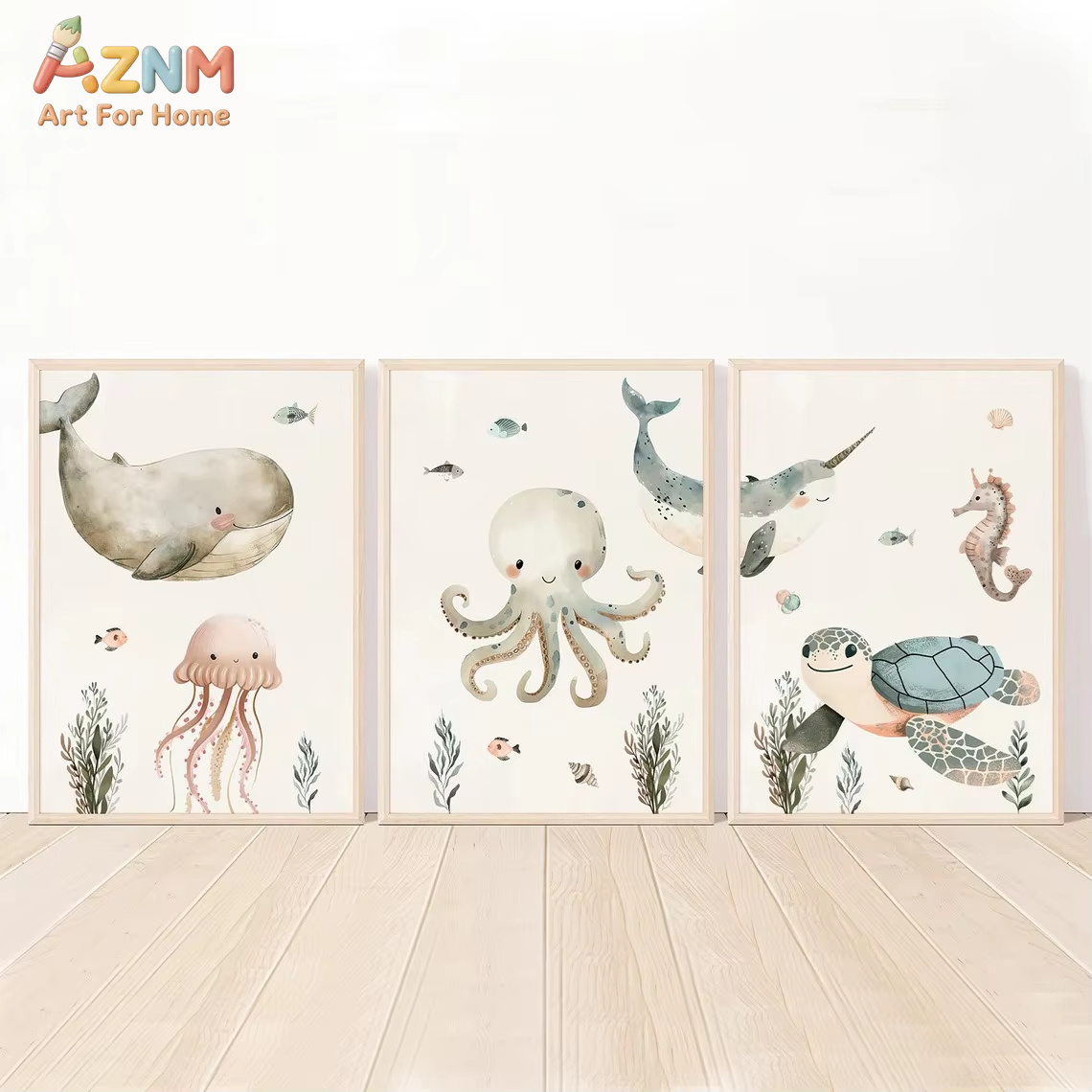 AZNM Tableau mural en toile av - Animals Baby Nursery avis et prix