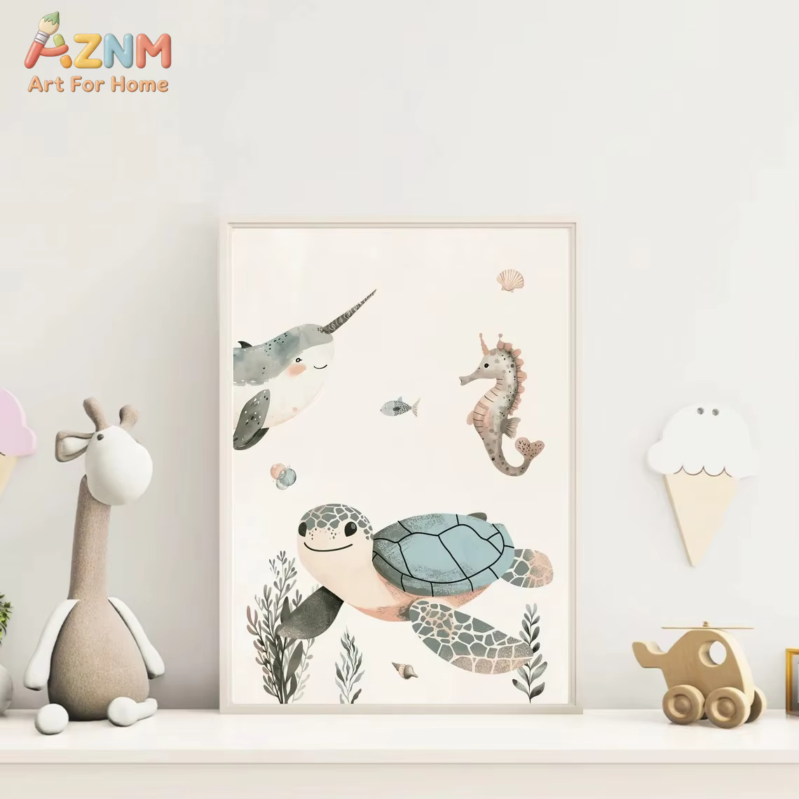 AZNM Tableau mural en toile av - Animals Baby Nursery avis et prix