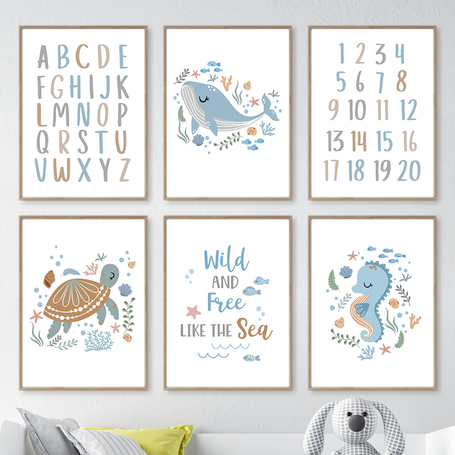 Tableau mural sans cadre sur t - Baby Nursery Ocean avis et prix