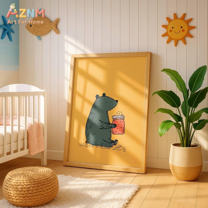 AZNM Tableau mural en toile Ou - Baby Nursery Yellow avis et prix