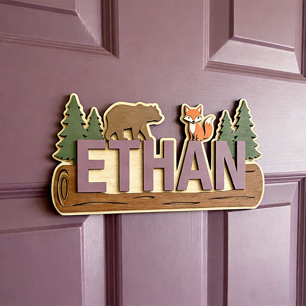 Plaque en bois personnalisée a - Animals Baby Nursery avis et prix