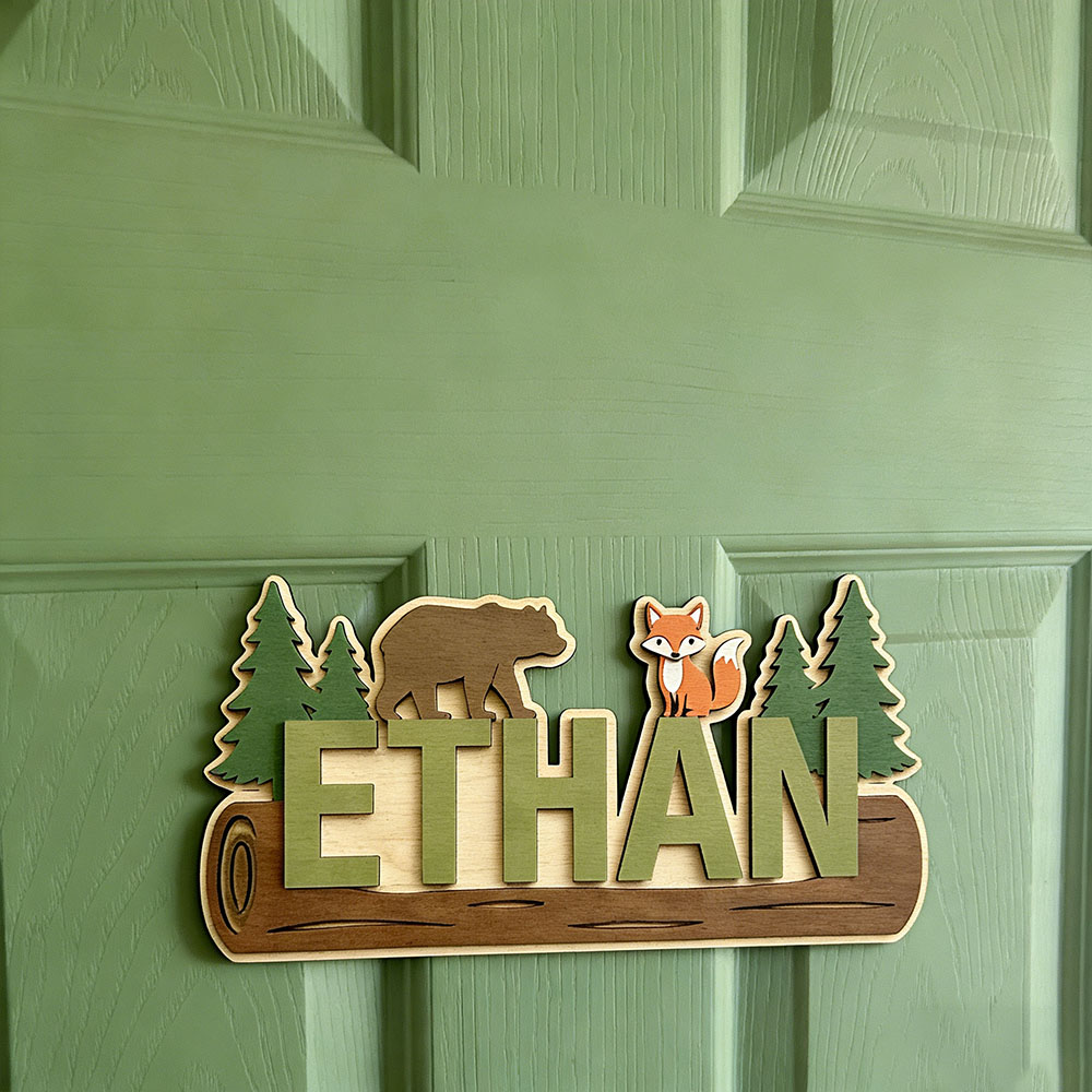 Plaque en bois personnalisée a - Animals Baby Nursery avis et prix