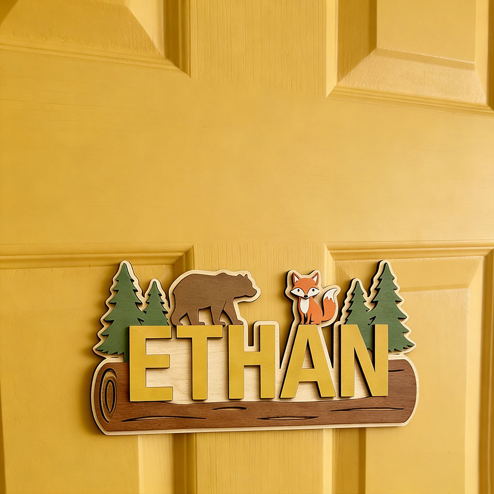 Plaque en bois personnalisée a - Animals Baby Nursery avis et prix