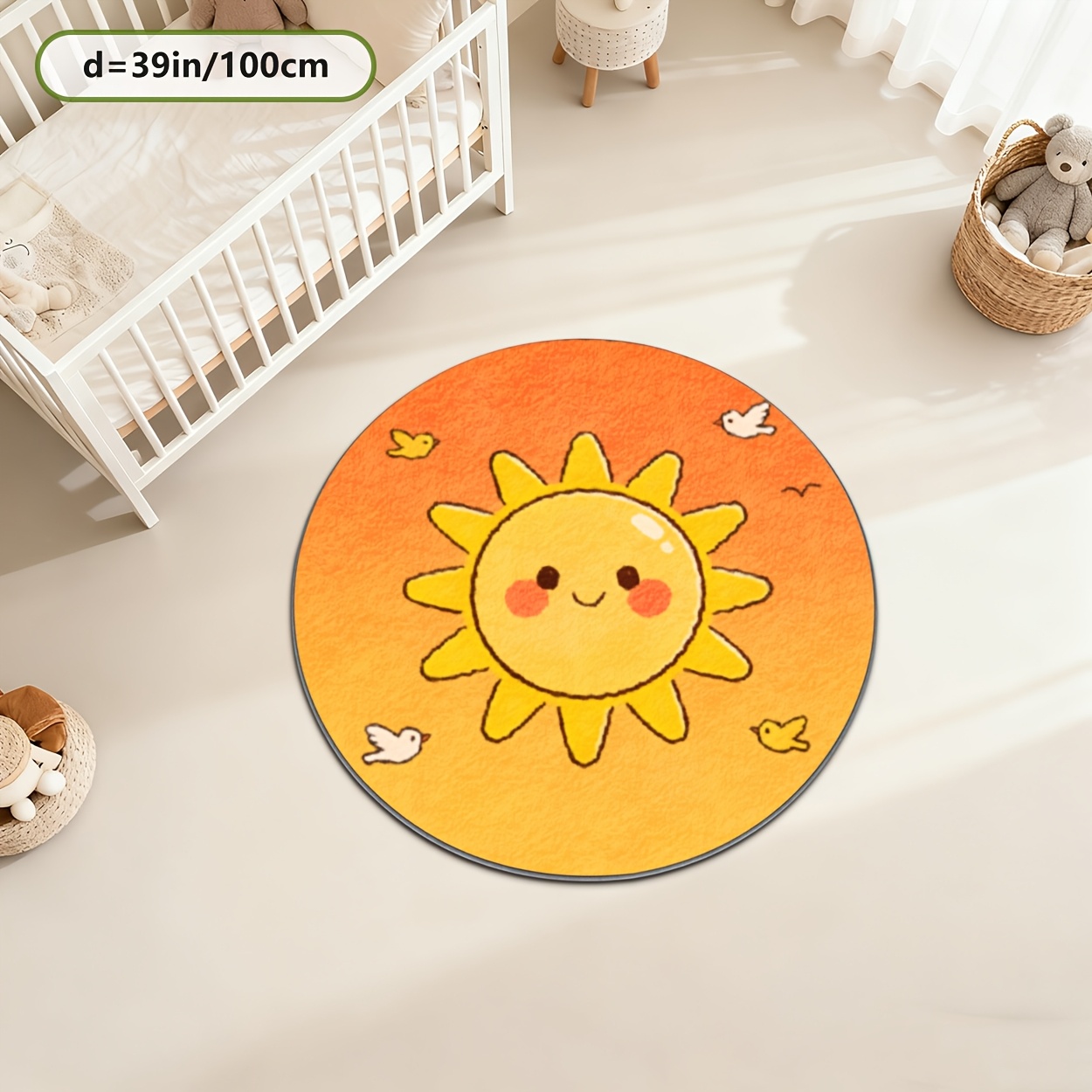 Tapis rond jaune pour enfants, - Baby Nursery Yellow avis et prix