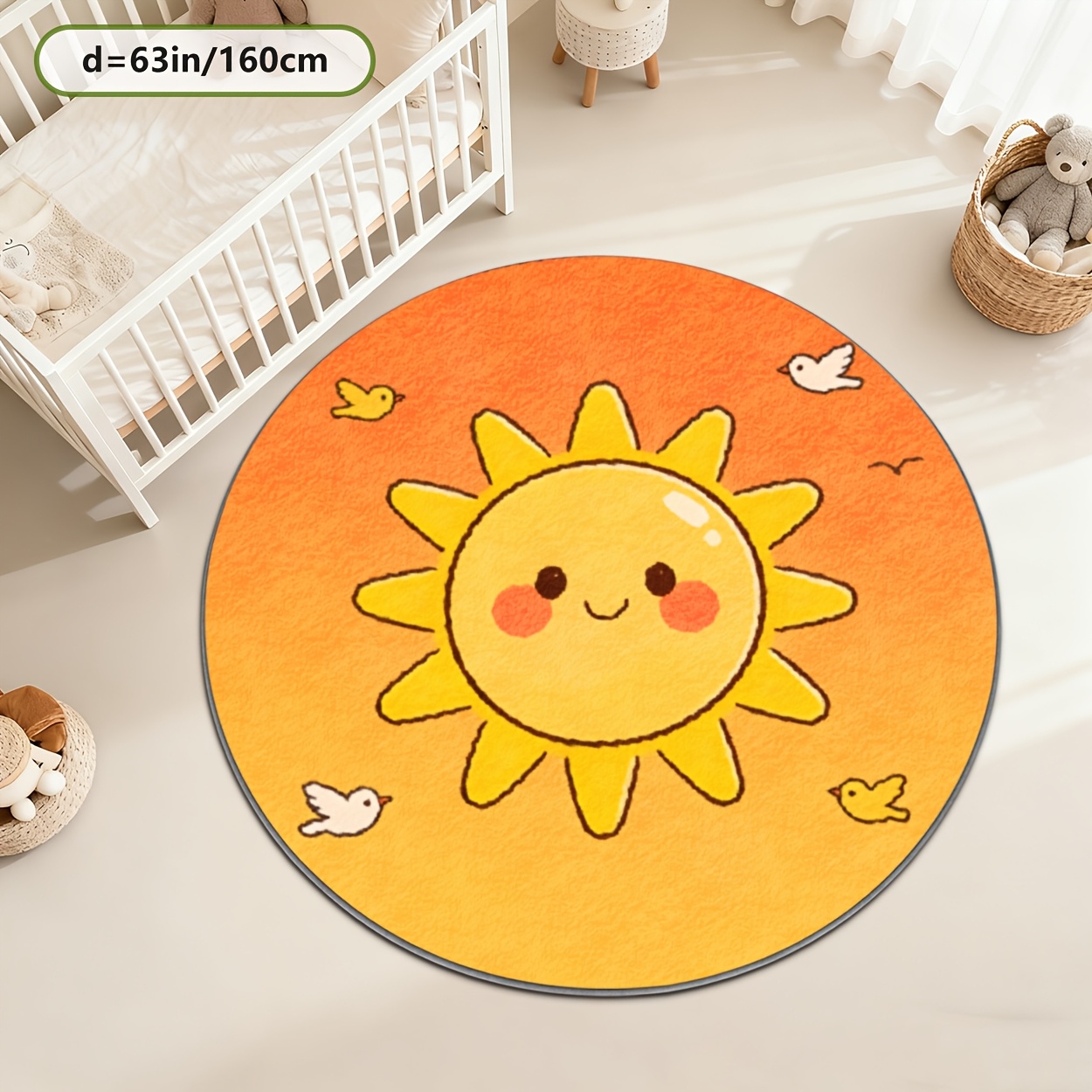 Tapis rond jaune pour enfants, - Baby Nursery Yellow avis et prix