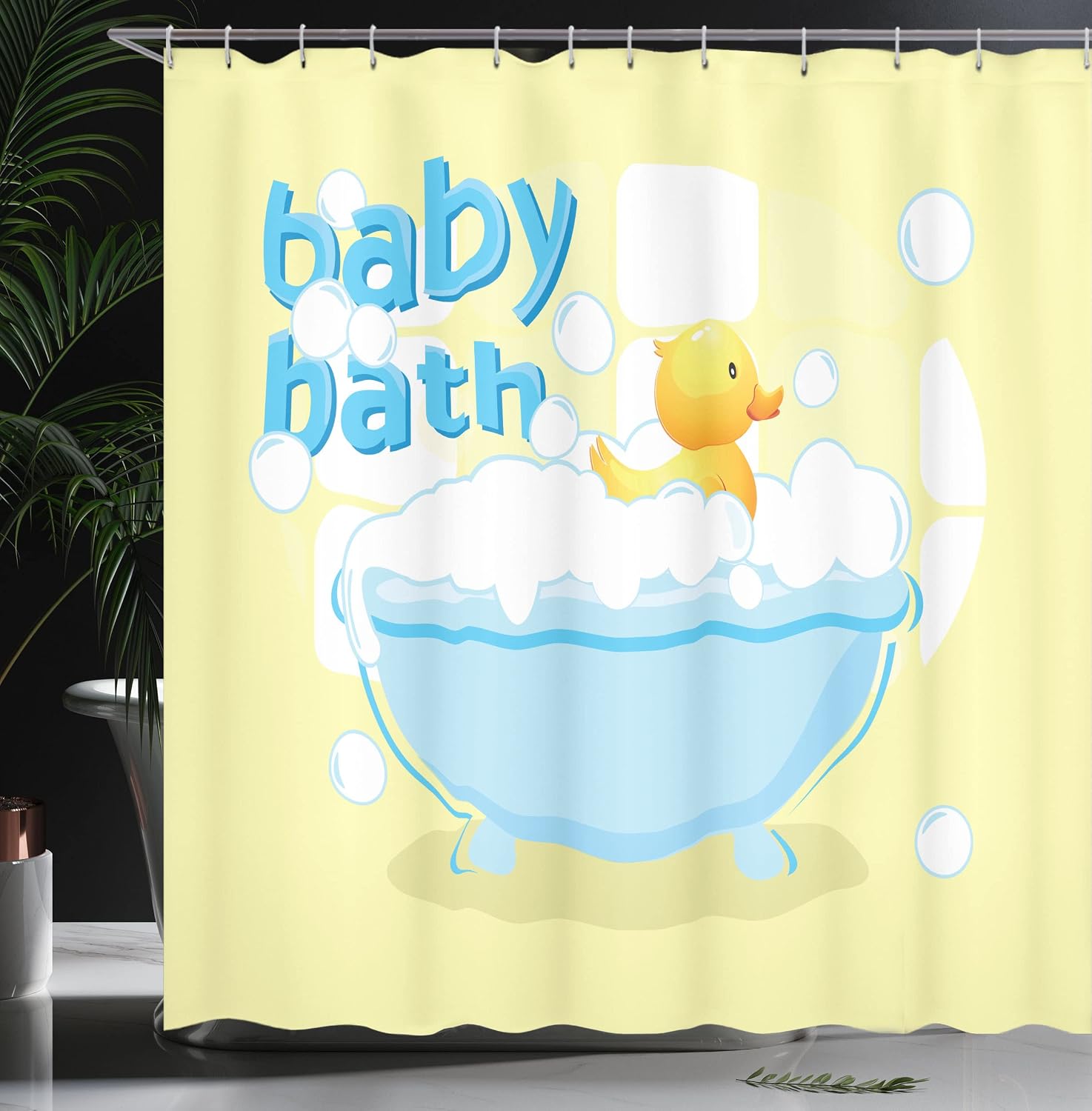 Rideau de douche jaune pour bé - Baby Nursery Yellow avis et prix
