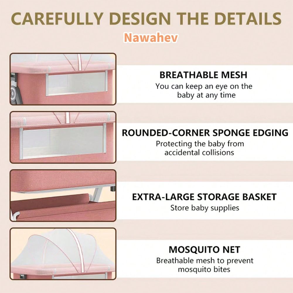 Lit cododo 4-en-1 pour bébé, r - Bassinet Bedside Sleeper avis et prix