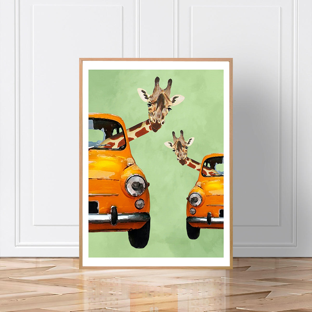 Toile de peinture de girafes d - Baby Nursery Yellow avis et prix