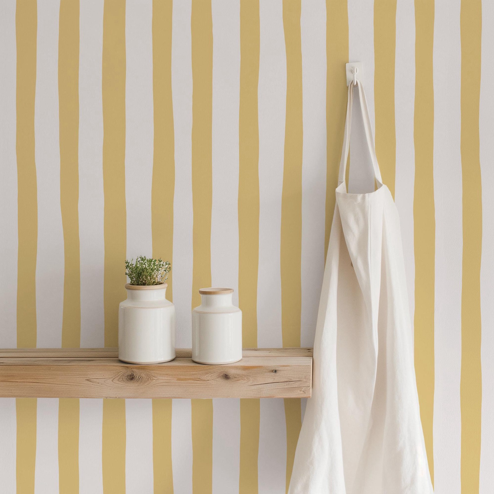 Papier peint à rayures oscilla - Baby Nursery Yellow avis et prix