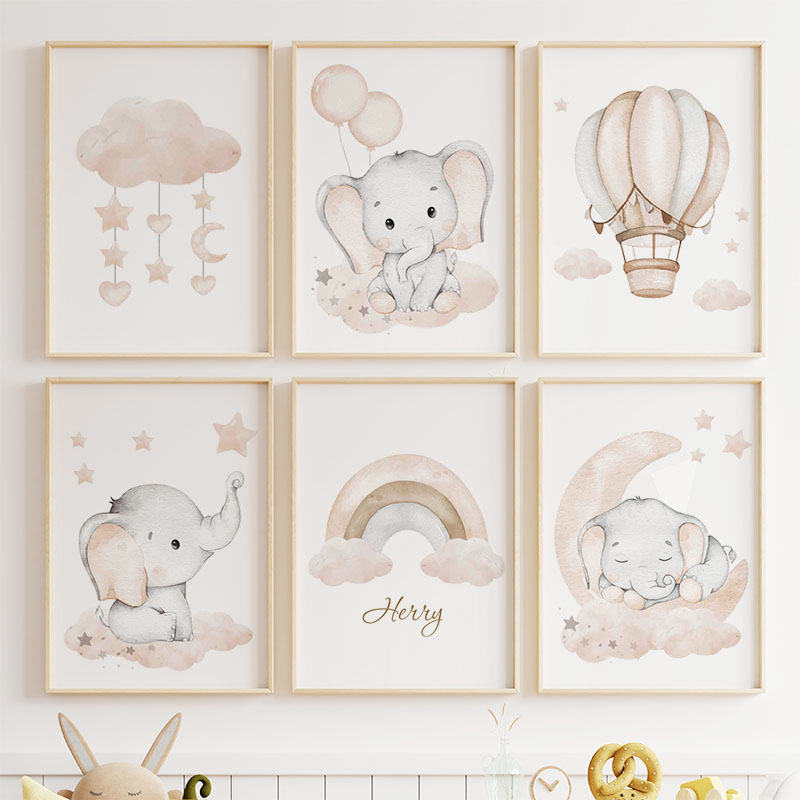 Toile d'Art Mural en Forme d'É - Animals Baby Nursery avis et prix