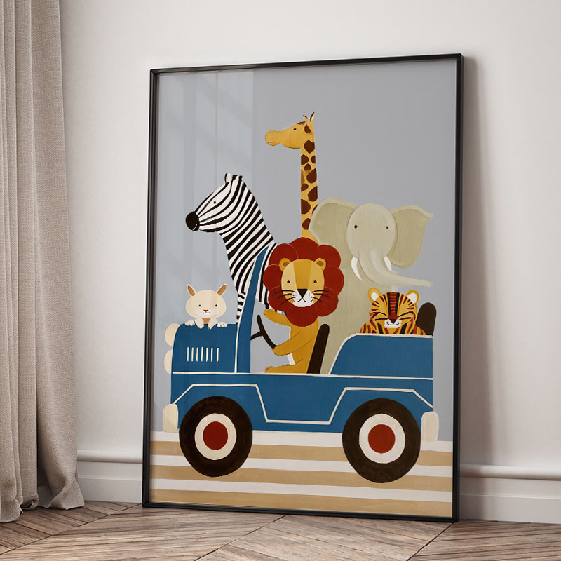 Tableau mural en toile amusant - Animals Baby Nursery avis et prix