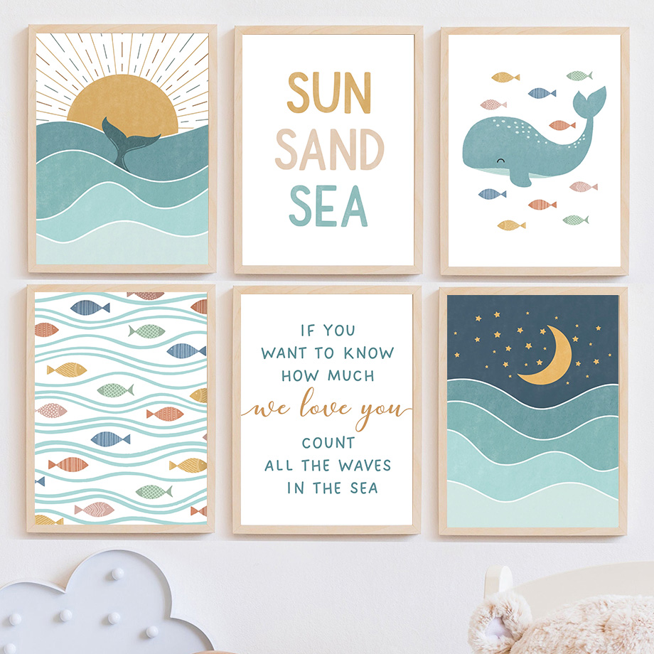 1 pièce, tableau mural sans ca - Baby Nursery Ocean avis et prix