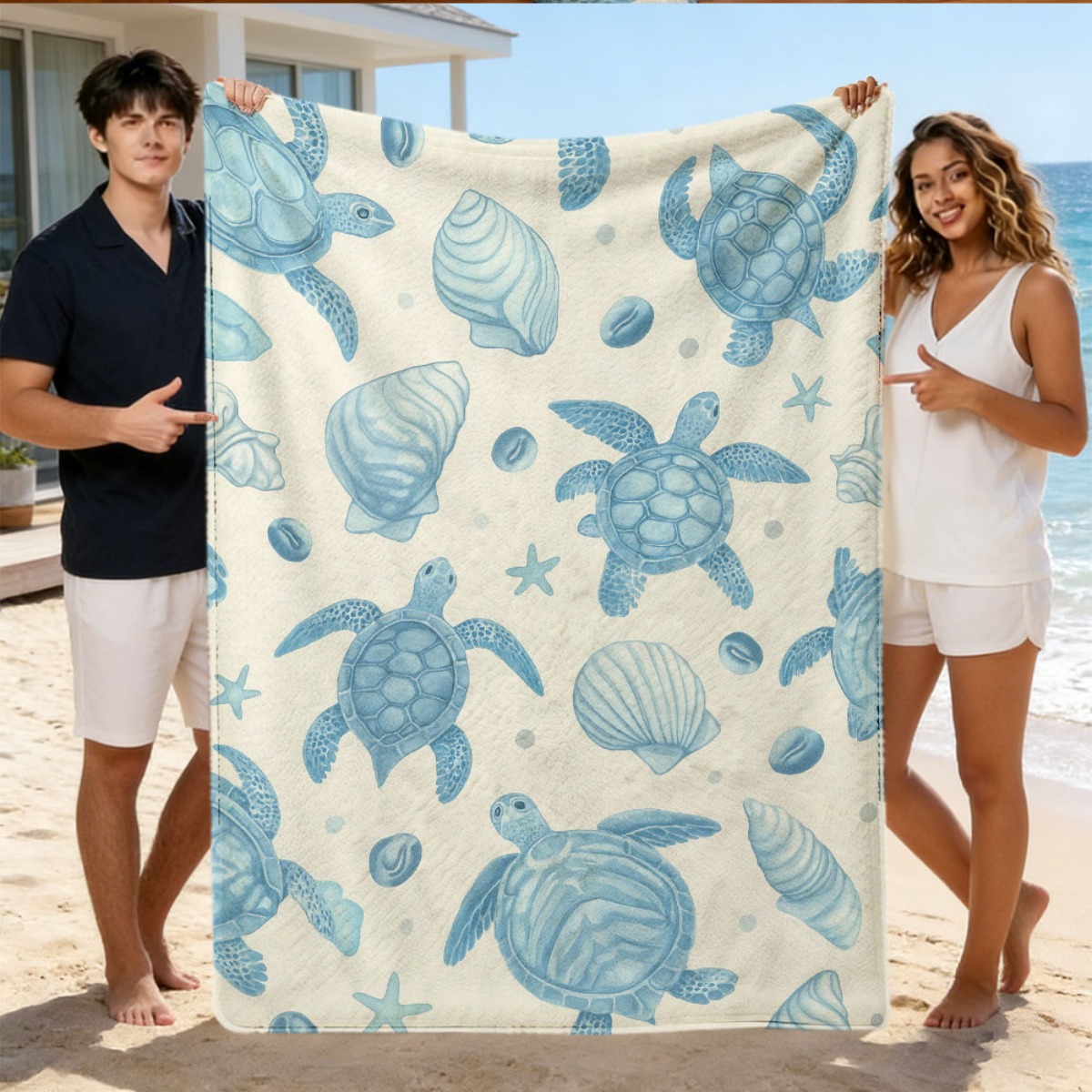 Couverture de plage tortue thè - Baby Nursery Ocean avis et prix