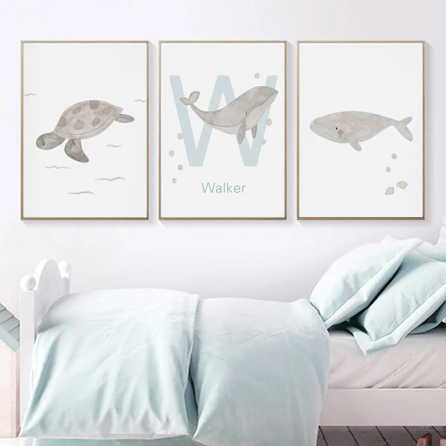 Toile d'Art Mural avec Nom Per - Baby Nursery Ocean avis et prix